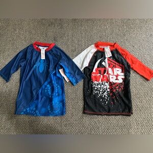 Disney spiderman and star wars bathing suit t shirts